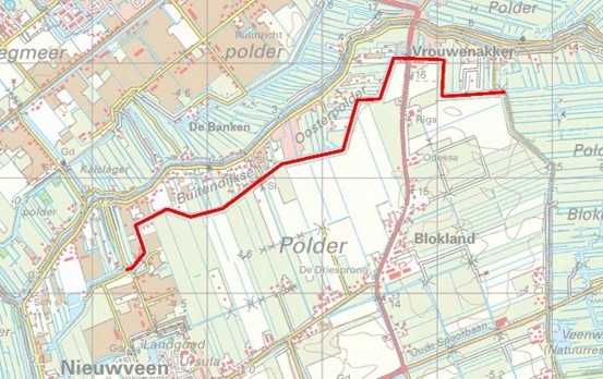 Kaart met dijktraject Ringdijk Polder Zevenhoven-Oost.jpg