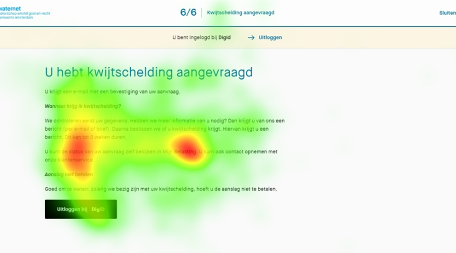 Screenshot eye tracking onderzoek kwijtschelding