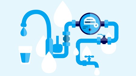 Drinkwater illustratie met lichtblauwe achtergrond