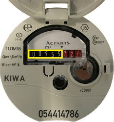Example of a water meter reading